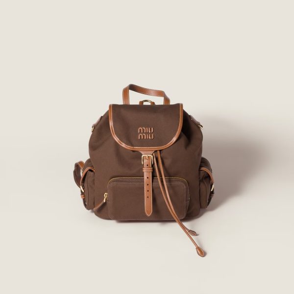 Canvas and leather backpack