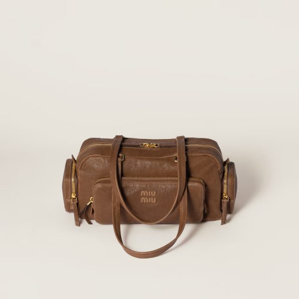 Pocket Water-Washed Nappa Leather Handbag