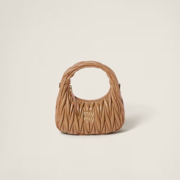 Soft sheepskin small crescent bag
