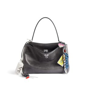 Women's Rodeo Handbag Medium With Charms in Grey